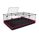 Cercado 60x90x30 Cm Branco com Teto Bandeja Higiênica Nylon Rosa Cercado 60x90x30 Cm Branco com Teto Bandeja Higiênica Nylon Rosa
