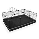 Cercado 60x90x30 Cm Branco com Teto Tela 2,5x15cm Bandeja Nylon Cinza