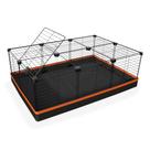 Cercado 60x90x30 Cm Branco com Teto Tela 2,5x15cm Bandeja Nylon Laranja