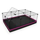Cercado 60x90x30 Cm Preto com Teto Tela 2,5x15cm Bandeja Nylon Rosa