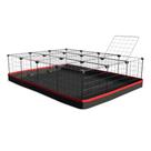 Cercado 90x120x30 Cm Preto com Teto Bandeja Higiênica Nylon Vermelho Cercado 90x120x30 Cm Preto com Teto Bandeja Higiênica Nylon Vermelho