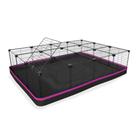 Cercado 90x120x30 Cm Preto com Teto Tela 2,5x15cm Bandeja Nylon Rosa