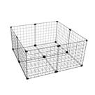 Cercado Aramado Porquinho da Índia Cachorro Coelho 80x80x40 Cm com Teto Preto