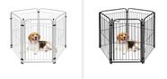 Cercado Chiqueirinho para Pet 4 Módulos Portão 83cm Utilyse Branco Preto Cães Cachorros Gatos