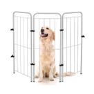 Cercado Dobrável Pet Cães Gatos Coelhos 98cm 3 Módulos Utilyse Branco Preto Separador de Ambientes