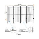 Cercado Dobrável Separador de Ambientes 98cm com 4 Módulos Utilyse Branco Preto para Pets