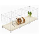 Cercado Gaiola para Porquinho da Índia Coelho 30x90cm Branco com Fundo e Teto