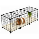 Cercado Gaiola para Porquinho da Índia Coelho 30x90cm Preto com Fundo e Teto