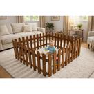 Cercado Infantil de Madeira Cor Betume Modular e Seguro - Betume