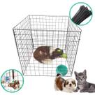 Cercado Móvel 4 Telas Tela Aramada 60x60cm Coelho Porquinho Gato Cachorro Pet Portátil Reforçado e mimo