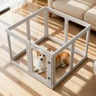 Cercado para cães Jatindear 60x60x60 cm em acrílico, 8 peças, branco