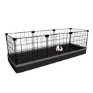 Cercado para Porquinho da Índia 40x120x40cm Preto com Tapete Higiênico Impermeável Fácil de Limpar