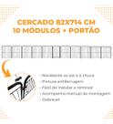 Cercado Pet Cães Cachorros Coelhos Com 10 Módulos Portão 83cm Utilyse Branco Preto