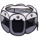 Cercado Pet Dobrável Portátil Casinha Cachorro Cão e Gatos Tamanho Extra Grande 110cm - Cinza