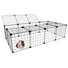 Cercado Porquinho da Índia Mini Coelho 60x120cm Preto Gaiola com Teto