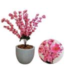 Cerejeira Artificial Buquê Rosa Com Vaso Bojo Completo Cerejeira Artificial Buquê Rosa Com Vaso Bojo Completo