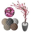 Cerejeira Artificial Rosa Bebê De Galho Curvo Vaso Decoração