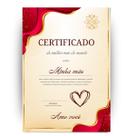 Certificado de Melhor Mãe do Mundo Presente dia Das Mães
