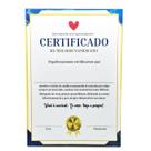 Certificado Melhor Namorado do Mundo Personalizado com Nome