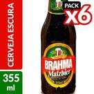 Cerveja Brahma Malzibier Long Neck 355 ml Embalagem com 6 Unidades