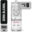 Cerveja Budweiser Zero Lata Sleek 350ml Caixa c 8 un