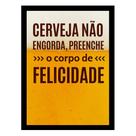 "Cerveja não engorda Preenche o corpo." Quadro Bar Boteco