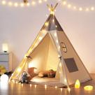 Cervejaria Teepee para crianças em ambientes fechados com luz e tapete 100% algodão