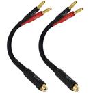 CESS-023-6i Banana se conecta ao cabo RCA de 6 polegadas, cabo de alto-falante Phono Banana, pacote com 2