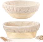 Cesta à prova de pão Banneton, 25 cm redonda e 25 cm oval, pacote com 2 unidades