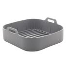 Cesta Air Fryer Quadrada De Silicone 5,5x16x16cm Lyor Cinza
