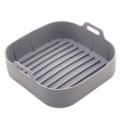 Cesta Air Fryer Quadrada de Silicone 7x20x20cm Lyor Cinza