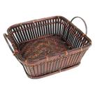 Cesta Alça Lateral Multiuso Bambu Mundiart Marrom Escuro 25x25cm