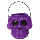 Cesta Balde Cabeça Esqueleto Kids Roxo Decoração Festa Halloween Cesta Balde Cabeça Esqueleto Kids Roxo Decoração Festa Halloween