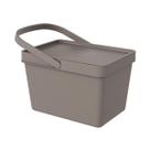 Cesta Balde Com Alça E Tampa Loft Coza Fendi Gray 12,5 L