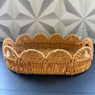 Cesta bandeja de bambu multiuso organizadora para cozinha decorativa Lyor marrom bandeija cesto cantinho do café servir