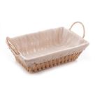 CESTA C/ALCA EM PAPEL RETANGULAR C/FORRO EM TECIDO 296x19x12cm