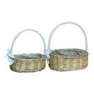 Cesta c/ Alça Fibra Natural com Forro 02 unidades - 25cm