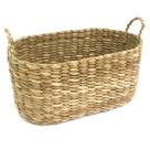 Cesta Caixa Organizadora Oval C/ Alça de Palha de Taboa 33x20x17