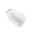 Cesta Closet PP alça madeira 14,7x27x12cm branca -L Hermitage