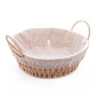 Cesta Corda Trançada com Alça Redonda com Forro de Tecido 24x12cm