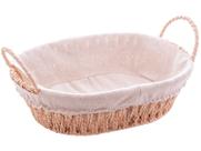 Cesta Corda Trançada com Alça Retangular com Forro de Tecido 27x20x12cm