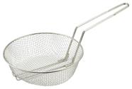 Cesta culinária Winco de malha média de níquel de 20 cm de diâmetro
