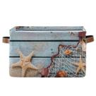 Cesta de armazenamento AUUXVA Summer Beach Sand Rustic Wooden Starfish Cesta de armazenamento AUUXVA Summer Beach Sand Rustic Wooden Starfish