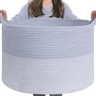 Cesta de Armazenamento de Algodão INDRESSME - Grande (55x35cm) - Azul
