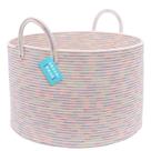 Cesta de armazenamento de brinquedos OrganiHaus Large Cotton Rope Rainbow