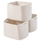 Cesta de Armazenamento de Corda de Algodão ICERZCZ - Kit com 3 Peças