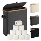 Cesta de armazenamento de papel higiênico FubeGi para Mega Rolls, cinza