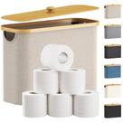 Cesta de armazenamento de papel higiênico Lifewit Bamboo Lid 23L Bege