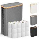 Cesta de armazenamento de papel higiênico Odonata Large com tampa cinza 49L