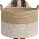 Cesta de Armazenamento de Vime INDRESSME Extra Large 90L - Juta Branca